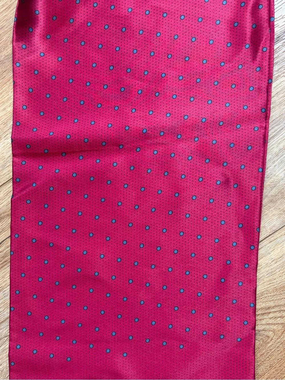 Vintage JAEGER Pure Silk Scarf Burgundy Magenta Polka Dot Long Dress Muffler